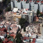 Una veduta dall'alto dei danni causati dal terremoto a Città del Messico