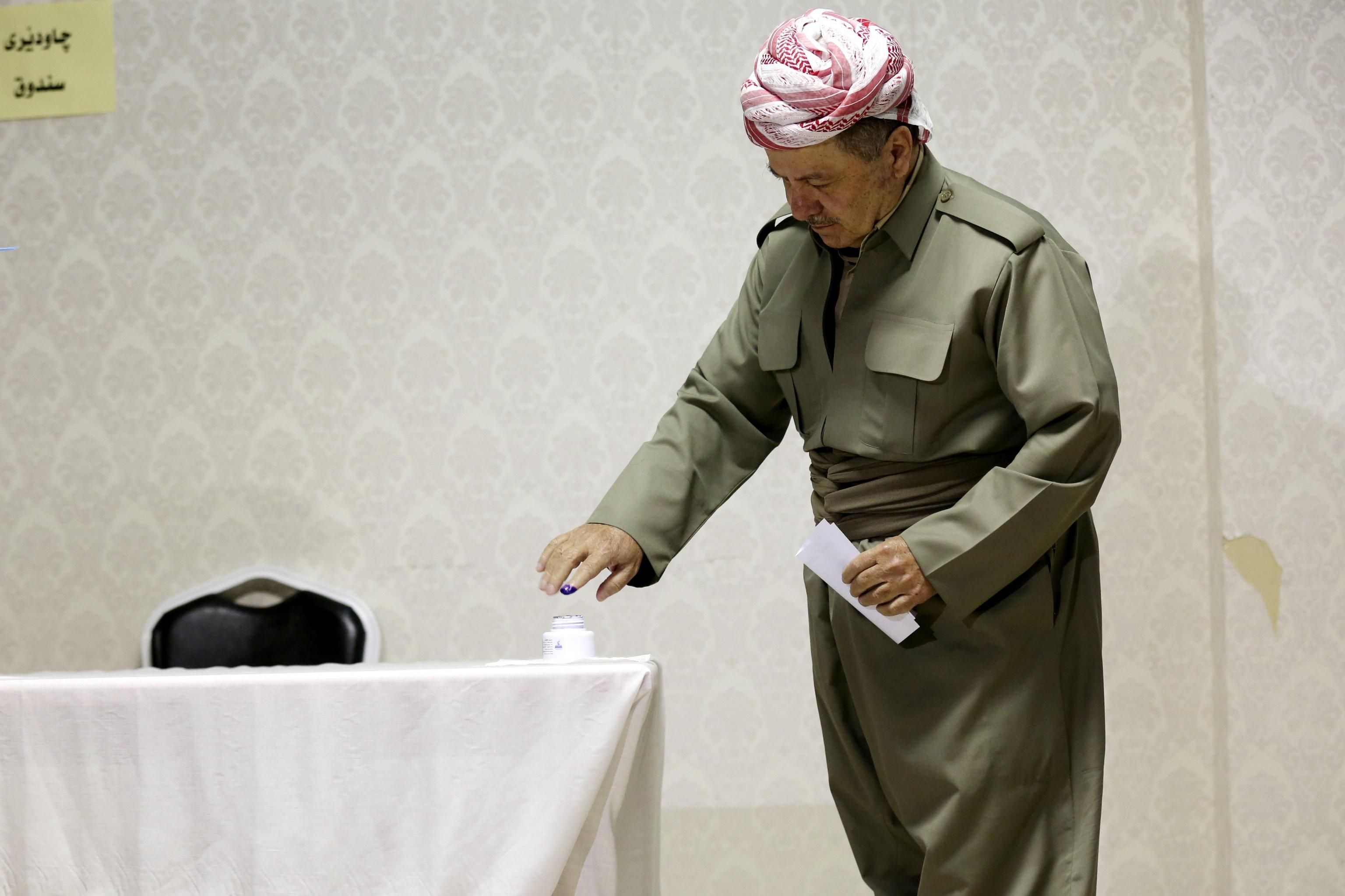 Il voto del presidente del Kurdistan Masoud Barzani a Pirmam City