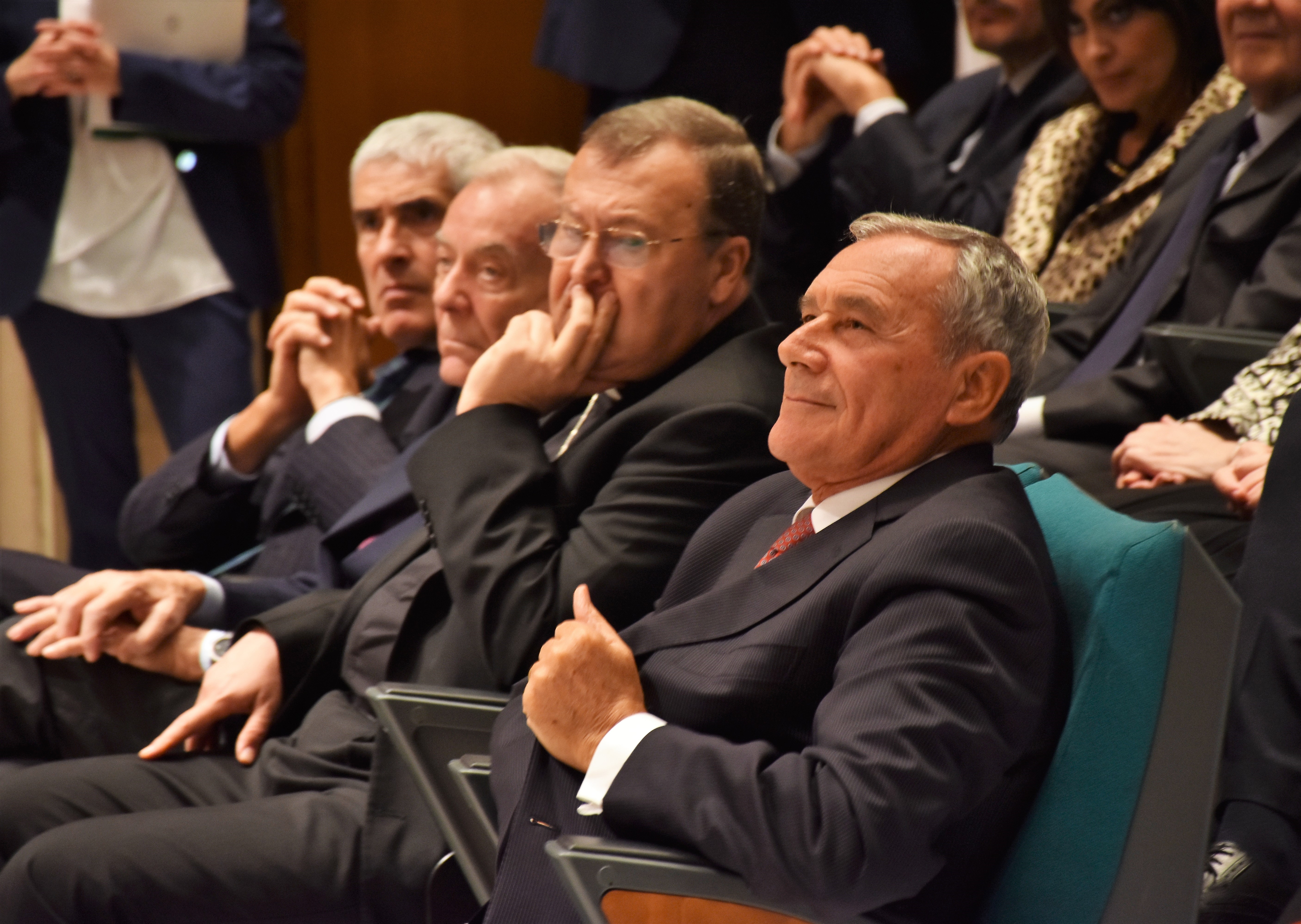 Pietro Grasso subito prima del suo intervento Pietro Grasso subito prima del suo intervento