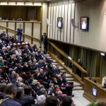 Papa Francesco in un momento del suo discorso all'assemblea generale della Pontificia Accademia per la Vita (PAV).