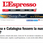 L'Espresso, la secessione della Catalogna può ricalcare in alcuni tratti la disintegrazione della Jugoslavia