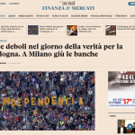 Il Sole 24Ore, i mercati risentono dell'incertezza nel giorno della verità per la Catalogna