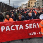 Questa mattina, è partito dal lungomare Canepa, un corteo dei lavoratori dell'Ilva di Cornigliano