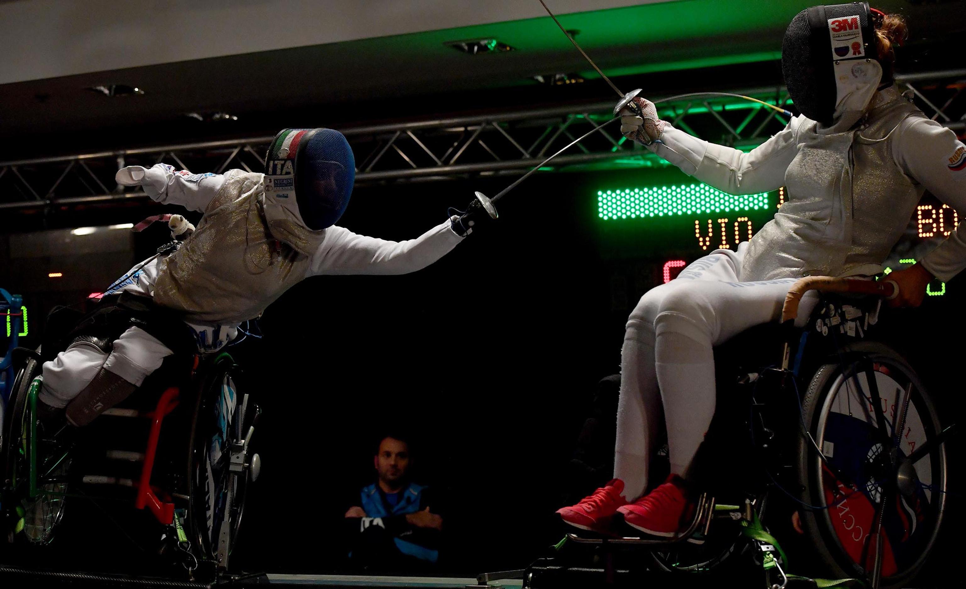 Bebe Vio durante la finale contro la russa Viktoria Boykova