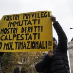 Un momento della manifestazione che si sta svolgendo nella Capitale