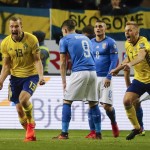 La gioia degli svedesi dopo l’autogol di De Rossi nell'andata del play-off
