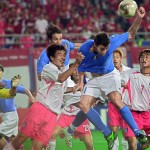 Corea – Giappone 2002: Vieri salta di testa nel gol alla Corea del Sud