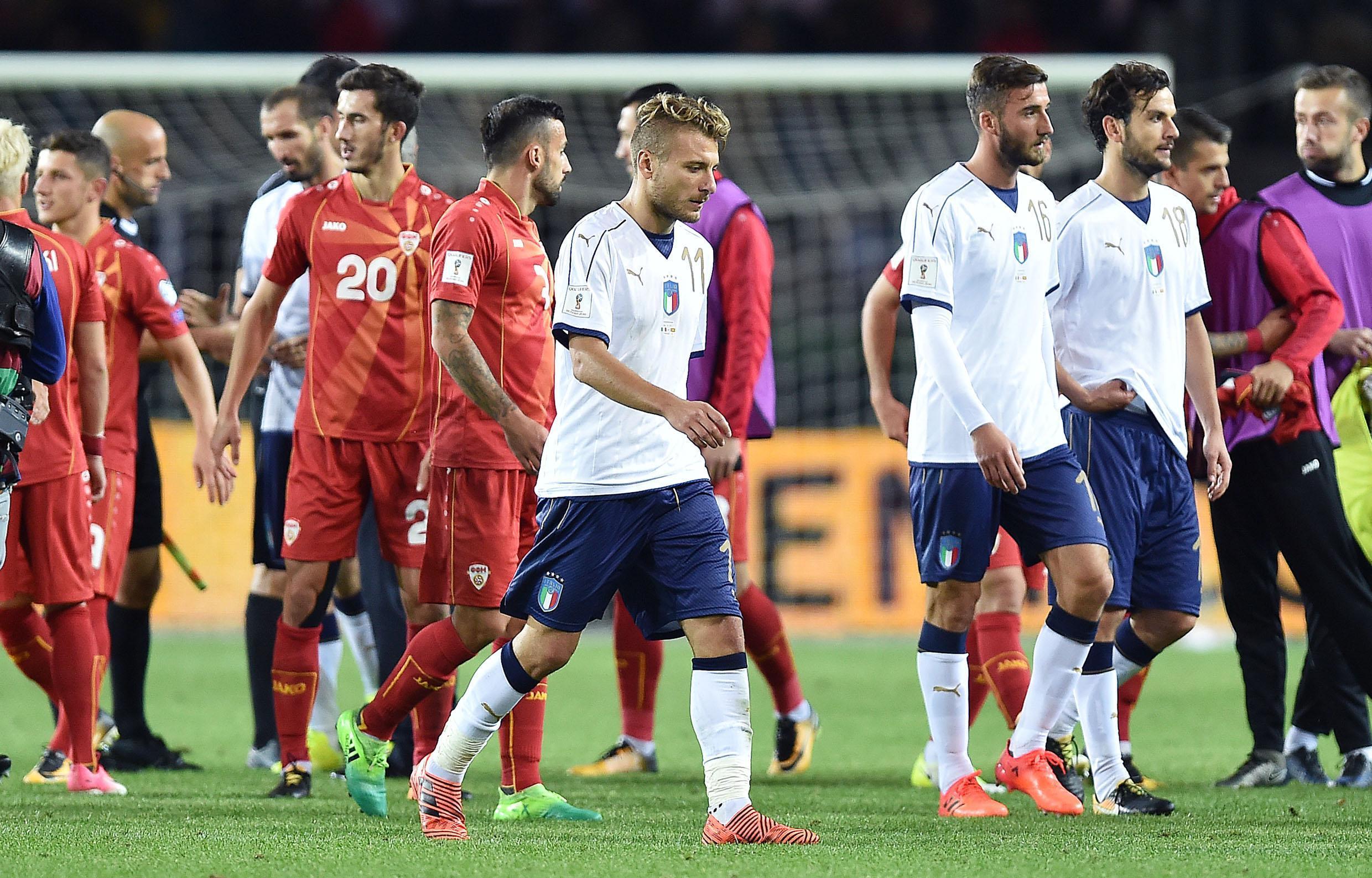 Gli azzurri amareggiati per il pareggio contro la Macedonia lo scorso 6 ottobre