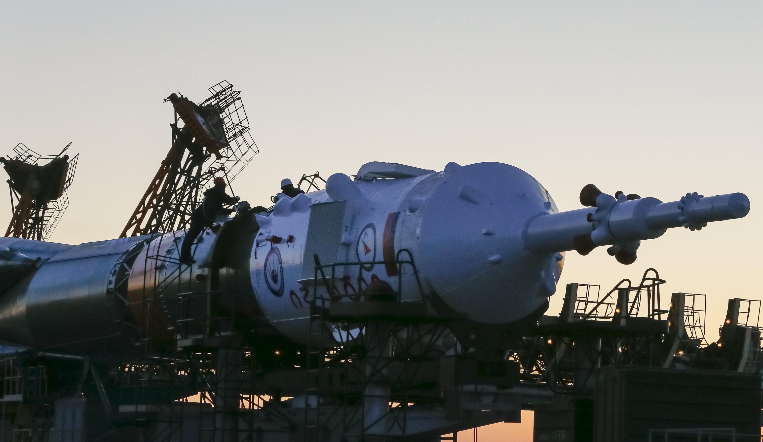 L'istallazione di Soyuz MS-07 nella Stazione Internazionale Spaziale in Kazakistan