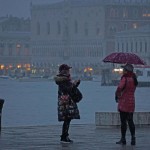 Maltempo a Venezia. I turisti incantati