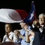 Il presidente conservatore Piñera durante le celebrazioni