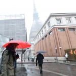 Maltempo anche in Piemonte. Torino sotto la neve. Sullo sfondo la Mole Antonelliana