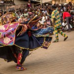 Un momento della festa e dei balli durante il Festival del Voodoo a Ouidah