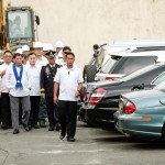 Il Presidente delle Filippine Rodrigo Duterte al suo arrivo al deposito