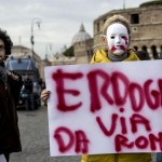 Proteste contro il leader turco di fronte a Castel Sant’Angelo