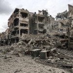 I ruderi di un edificio bombardato I ruderi di un edificio bombardato