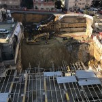 Il cantiere, allestito lo scorso autunno, su cui si è aperta la voragine