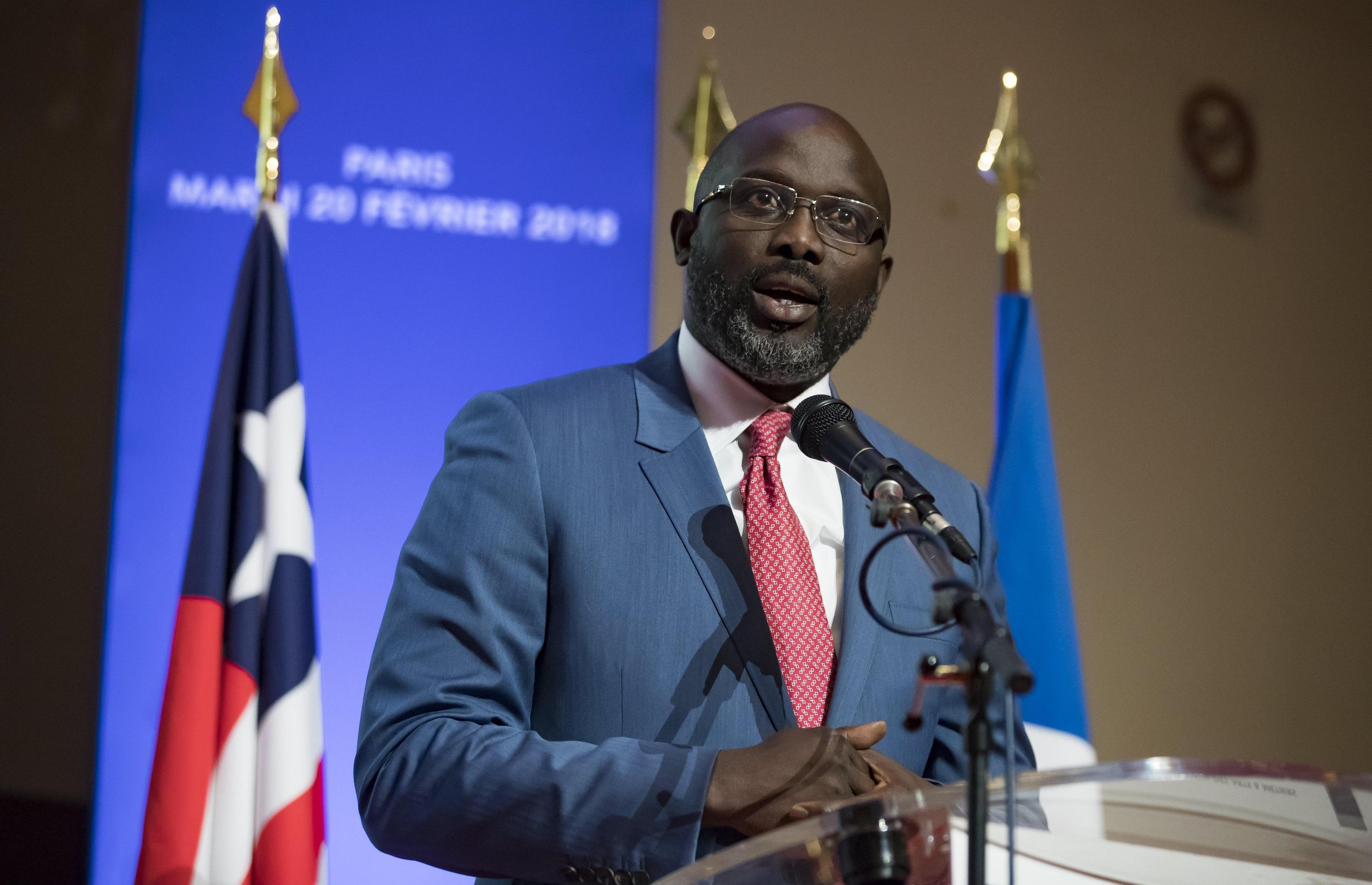 Il presidente della Liberia ed ex stella del calcio, George Weah