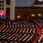Gli oltre 3.000 delegati durante la seduta del congresso nazionale del partito comunista cinese