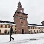 Il cortile del Castello Sforzesco a Milano