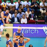 Un'azione del match con la battuta di Filippo Lanza