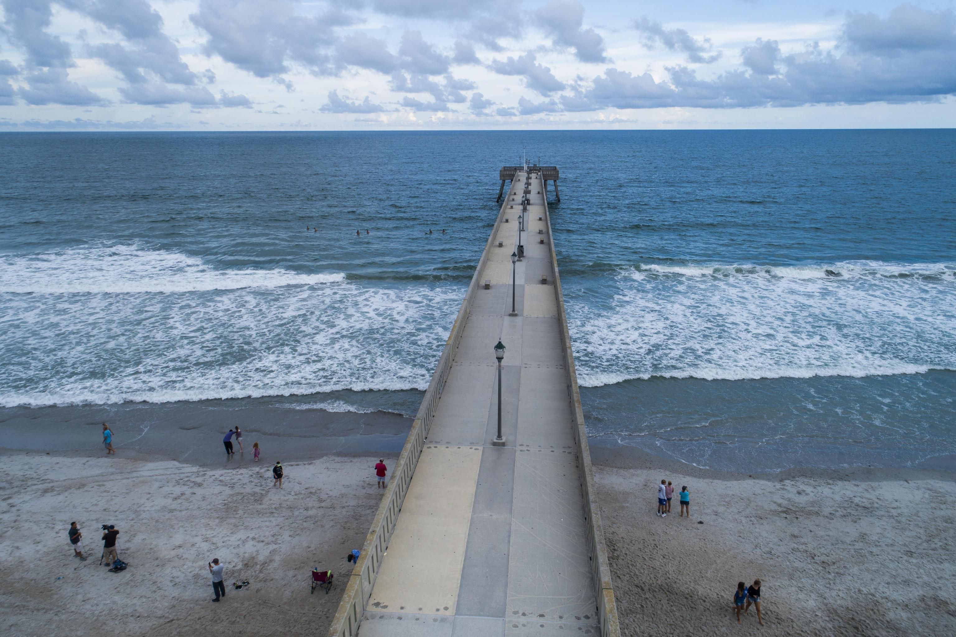 Il molo Fishing Pier nella Wrightsville Beach, North Carolina