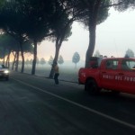 Sono ottanta i Vigili del fuoco al lavoro dopo il vasto incendio