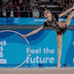 La tunisina Lina Wahada durante le qualificazioni dell’All Round di ginnastica