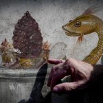 Un dettaglio del dipinto parietale Un dettaglio del dipinto parietale