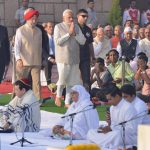 Il primo ministro indiano, Narendra Modi, presente alle celebrazioni