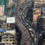 E' in corso una protesta a Mumbai, in India