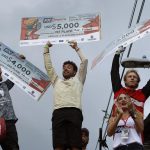 Pedro Ferreira (primo), Adrien Loron (secondo) e Bernard Kerr (terzo) compongono il podio del Downhill Challenge 2018 Pedro Ferreira (primo), Adrien Loron (secondo) e Bernard Kerr (terzo) compongono il podio del Downhill Challenge 2018