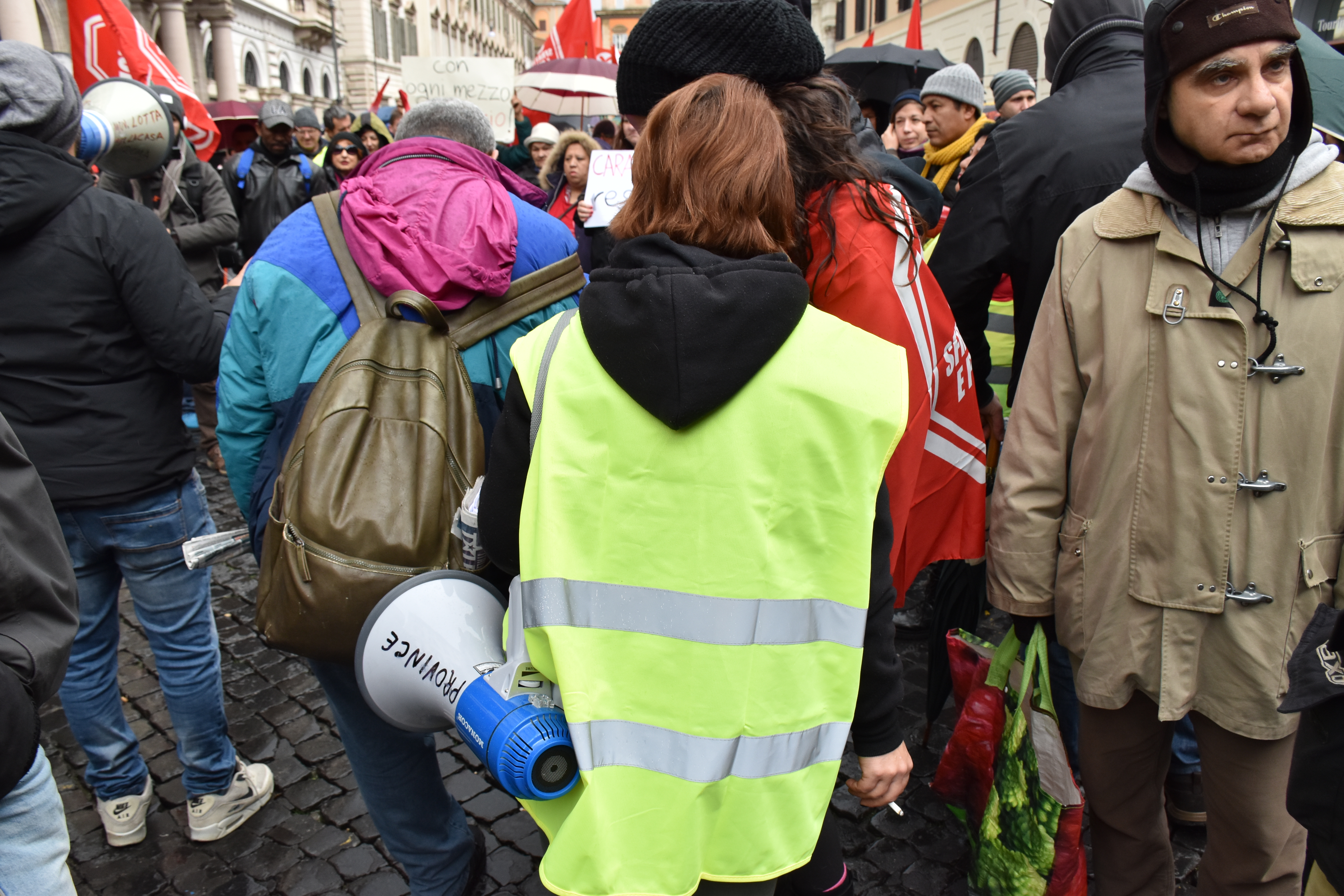 Nella protesta, alcuni hanno indossato l'iconico gilet giallo
