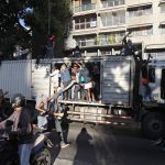 Dimostranti a Caracas, subito dopo le dichiarazioni di Guaidò