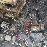 La devastazione causata dall'incendio vista dall'alto