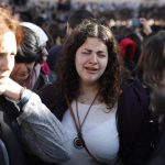 Una delle donne membro del gruppo "Women of the Wall", durante la protesta in corso oggi a Gerusalemme