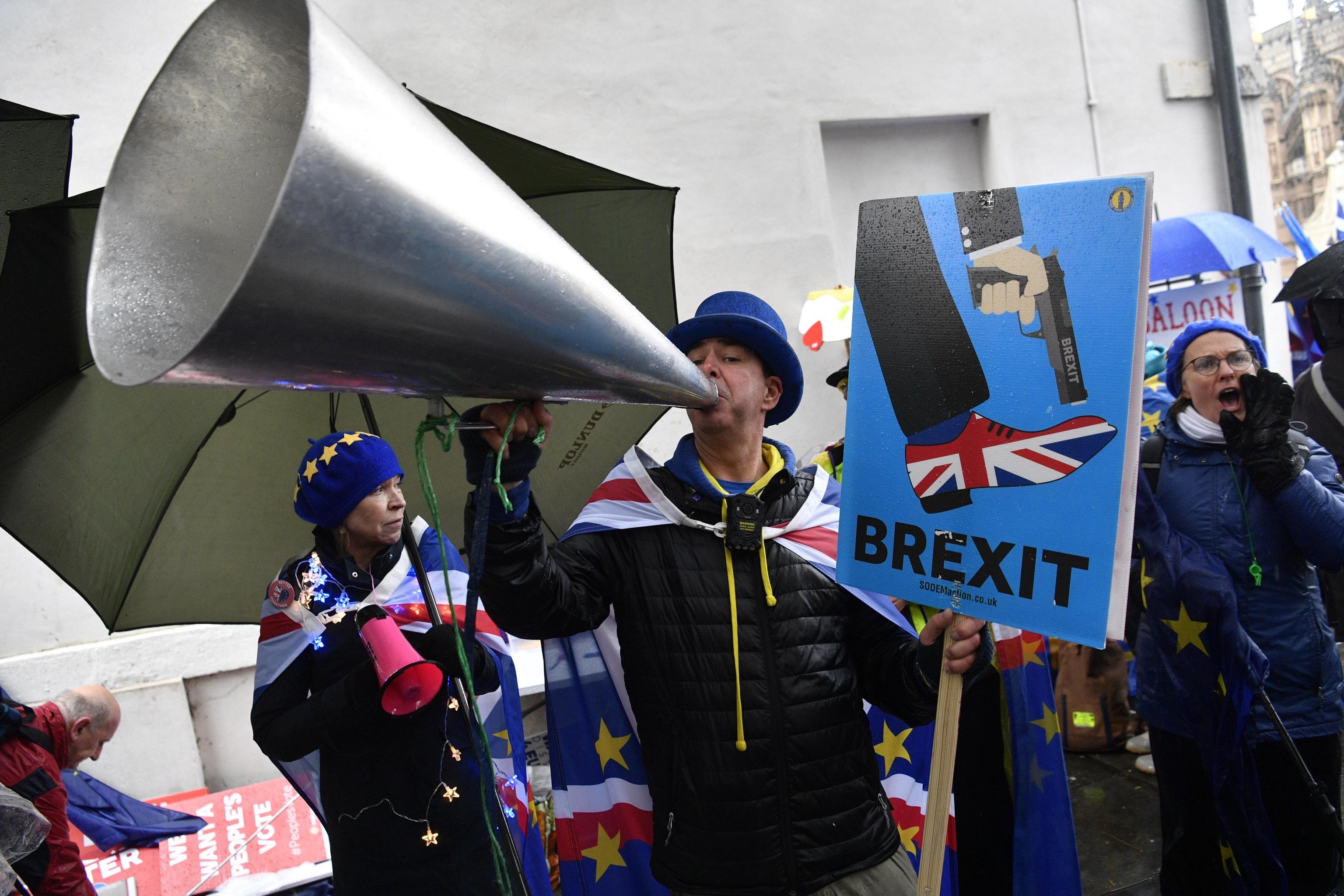 Secondo i manifestanti per il "remain", l'uscita dai trattati sarebbe un suicidio per il paese