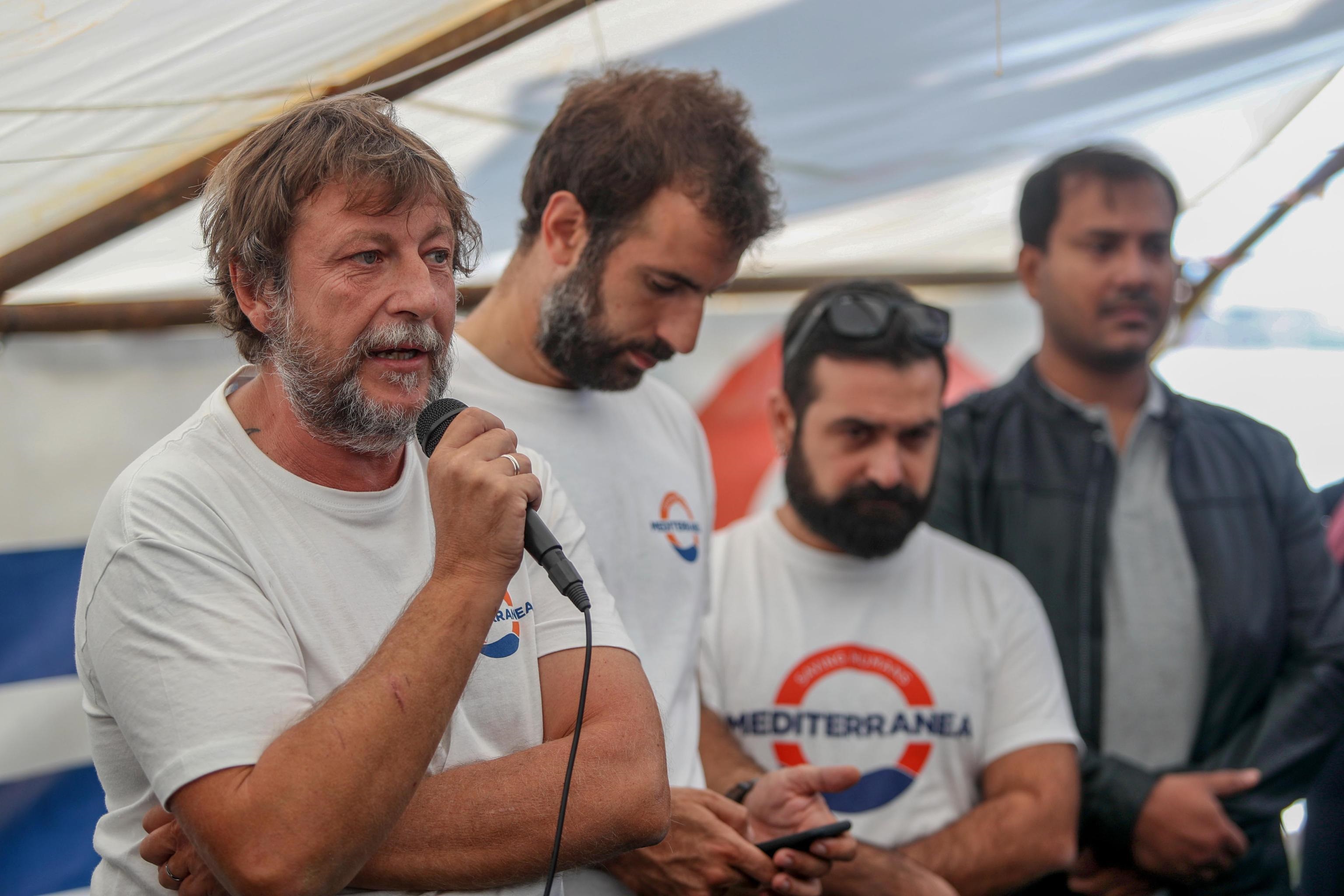 Luca Casarini, ex leader no global, era a bordo della Mare Jonio per coordinare la missione. Qui in una conferenza stampa di presentazione delle attività della Ong Mediterranea Saving Humans