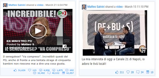 I post di Salvini