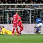 Il numero 14 Moise Kean nell'azione del quinto gol segnato proprio dall'azzurro