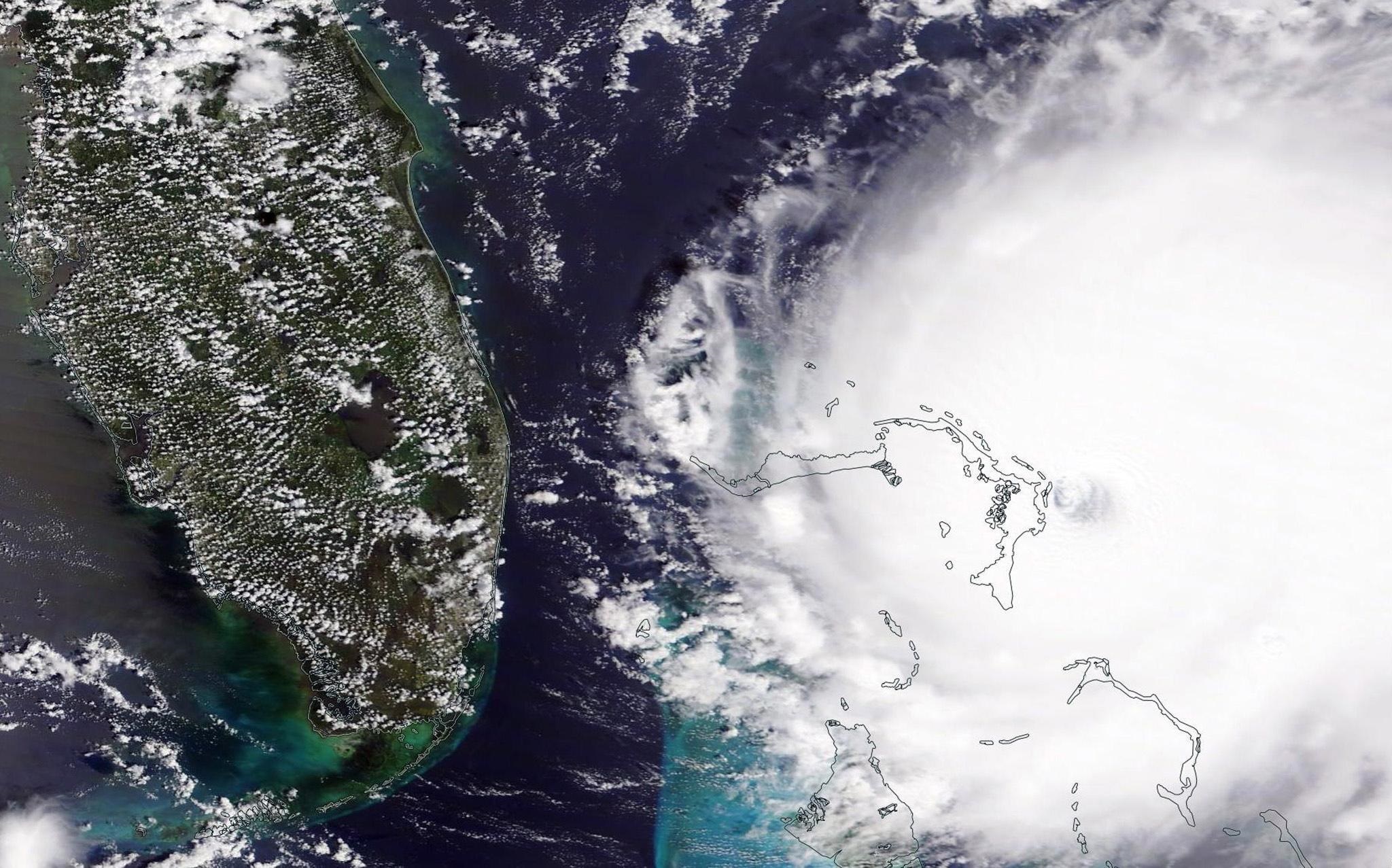 Uragano Dorian: riprese dal satellite