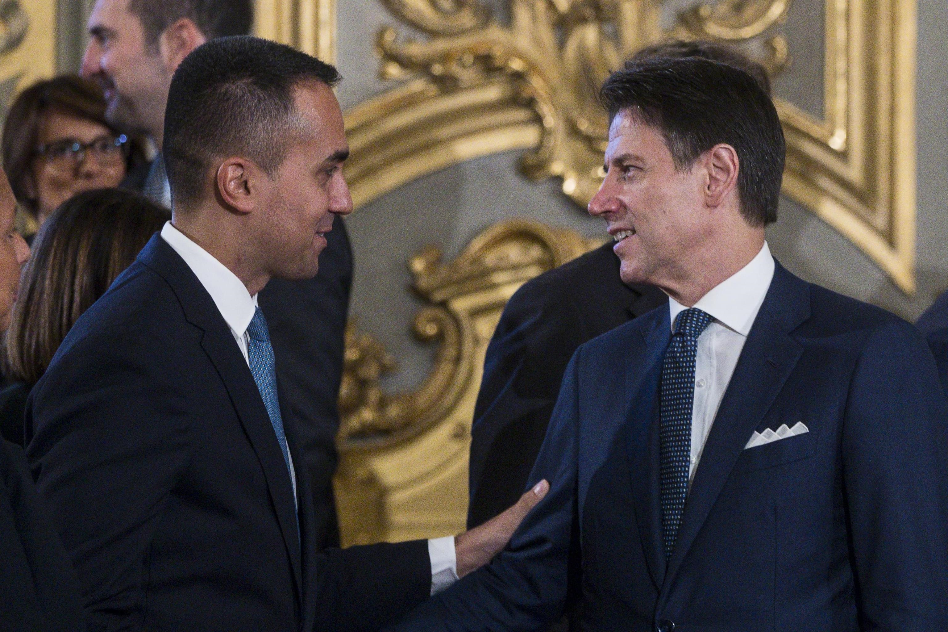 Il ministro degli Esteri Luigi Di Maio con il presidente del Consiglio Giuseppe Conte