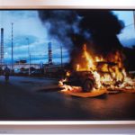 Un'automobile in fiamme a Termini Imerese, Palermo