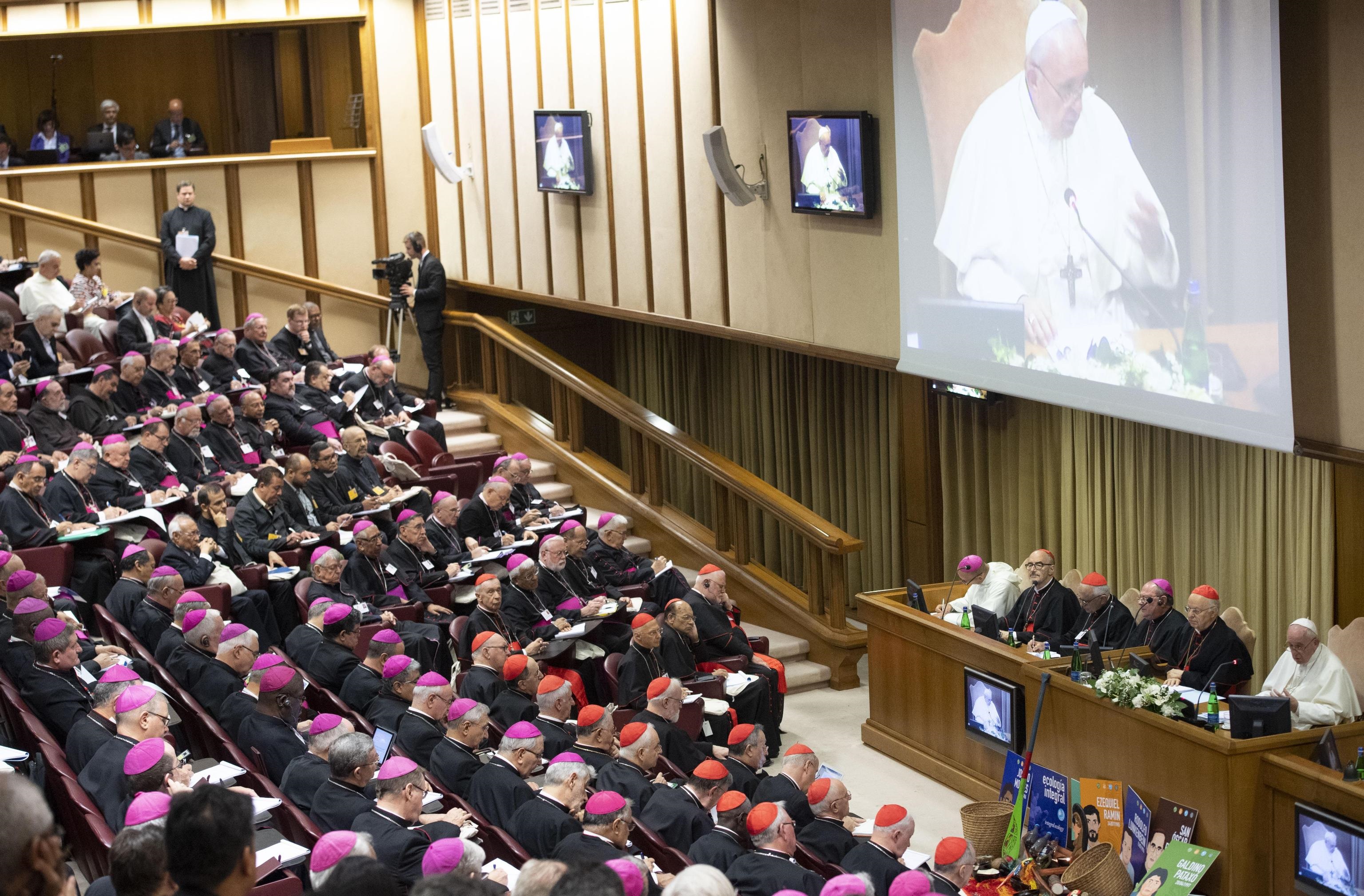 Papa Francesco parla al Sinodo speciale sull'Amazzonia