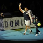 Dominic Thiem saluta il pubblico al momento dell'entrata in campo Dominic Thiem saluta il pubblico al momento dell'entrata in campo