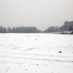 Un campo innevato alle porte di Como