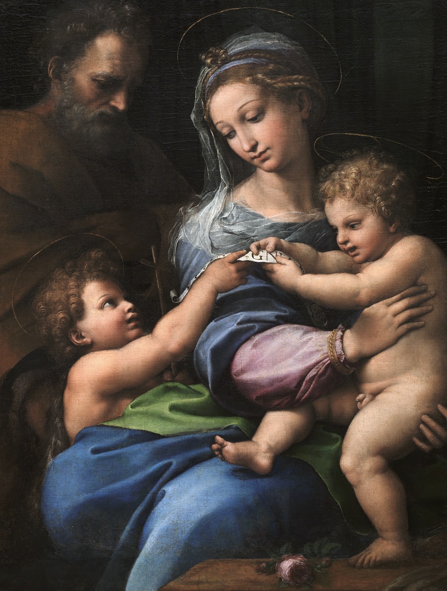 La Madonna della Rosa, dipinto a olio su tavola, 1518