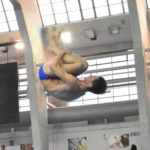 L'atleta Vanja Giacani (MR Sport) durante la gara di tuffi Master da un metro