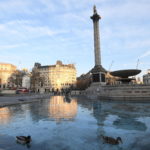 Trafalgar Square, storica piazza londinese, completamente deserta