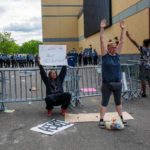 Un momento della protesta dopo la morte di George Floyd